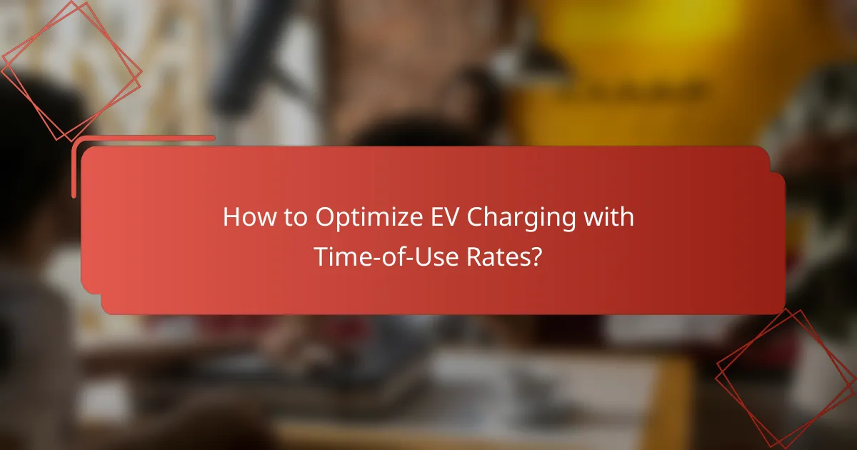 How to Optimize EV Charging with Time-of-Use Rates?