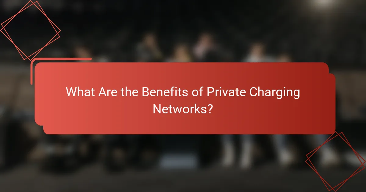 What Are the Benefits of Private Charging Networks?