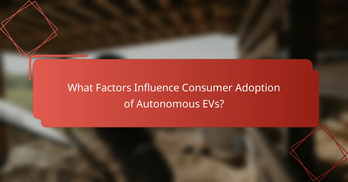 What Factors Influence Consumer Adoption of Autonomous EVs?